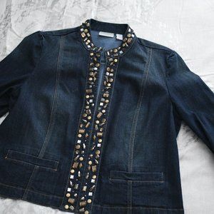 Chico's embellished denim jacket